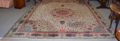 Lot 1133 - A machine made carpet of Ardabil design, 368cm by 324cm