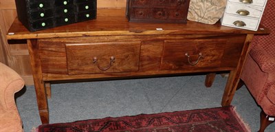 Lot 1201 - A hardwood serving table, 180cm by 46cm by 75cm high