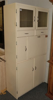 Lot 1218 - An 1950's Hygena white painted kitchen cabinet, 91cm by 40cm by 180cm high