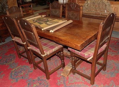 Lot 1225 - A 19th century oak refectory table