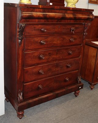 Lot 1233 - A 19th century mahogany Scotch chest, 123cm by 62cm by 153cm high