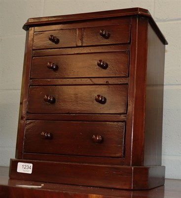 Lot 1234 - A late 19th century mahogany miniature chest of drawers