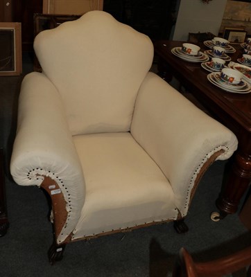 Lot 1239 - A shell-shaped armchair (in need of re-upholstering)
