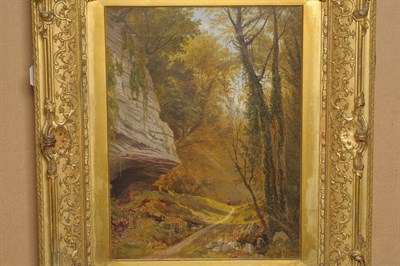 Lot 891 - H...Hewitt (fl.1845-1870) "In the Grounds of Olbury Court, Bristol" Signed, inscribed and dated...