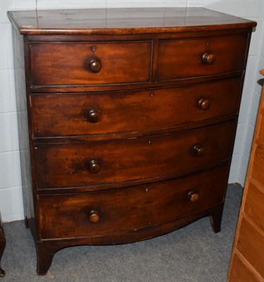 Lot 1270 - A Victorian mahogany bow-front four-height chest of drawers