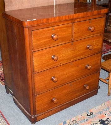 Lot 1280 - A mahogany four-height chest of drawers, 100cm by 46cm by 110cm high