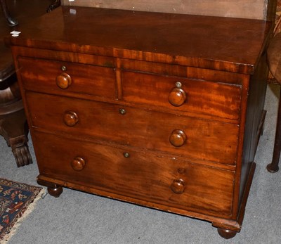 Lot 1283 - A 19th century mahogany three-height chest of drawers, 93cm by 41cm by 83cm high