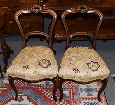 Lot 1293 - A pair of Victorian balloon-back dining chairs