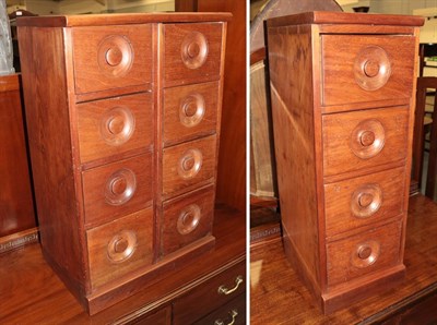 Lot 1306 - A table-top four-drawer cabinet and an eight-drawer example (2)