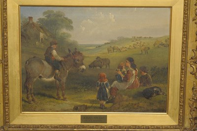 Lot 898 - Attributed to Henry and Charles Shayer (19th century) "A Summer Day" Inscribed on a plaque, oil...