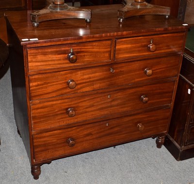 Lot 1320 - A 19th century mahogany four-height chest of drawers, 97cm by 51cm by 91cm high