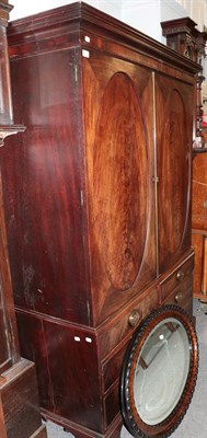 Lot 1338 - Georgian mahogany linen press, 133cm by 69cm by 195cm high