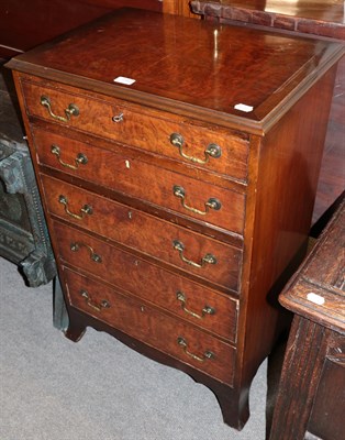 Lot 1345 - A 19th century mahogany five-height chest of drawers, 61cm by 42cm by 92cm high
