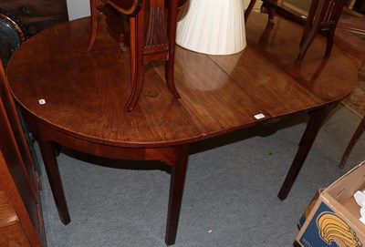 Lot 1349 - A George III D-end dining table with two additional leaves, 178cm (extended) by 122cm by 72cm high