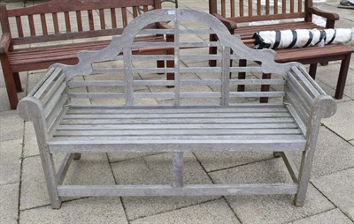 Lot 1361 - A hardwood garden bench