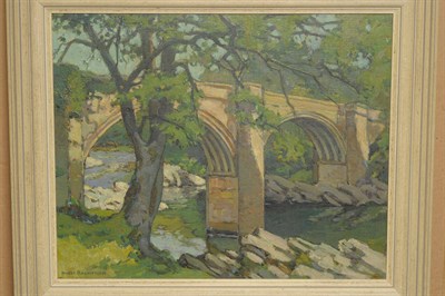 Lot 905 - Hurst Balmford (1871-1950) "Devil's Bridge, Kirkby Lonsdale, Cumbria" Signed, inscribed verso,...