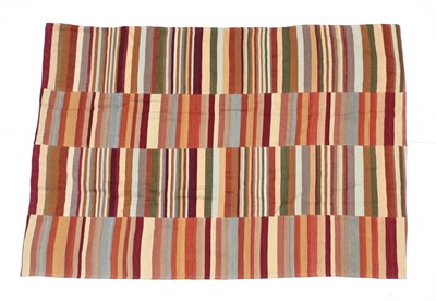 Lot 196 - Hand-woven Modernist flatweave rug, woven in four panels and joined, each with board and narrow...