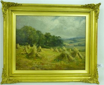 Lot 907 - Circle of Frederick William Newton Whitehead (1853-1938) "Harvestime" Oil on board, 34cm by 44.5cm