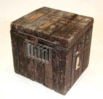 Lot 2153 - Falconry: An Early 20th Century Bird of Prey Travelling Trunk, of square form constructed from...