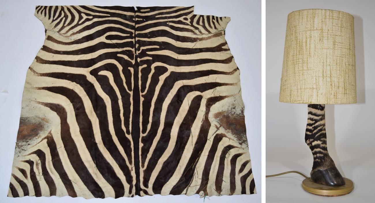 Lot 2187 - Taxidermy: Burchells Zebra Back Skin (Equus quagga burchelii), circa 1972, Kenya, prepared by...