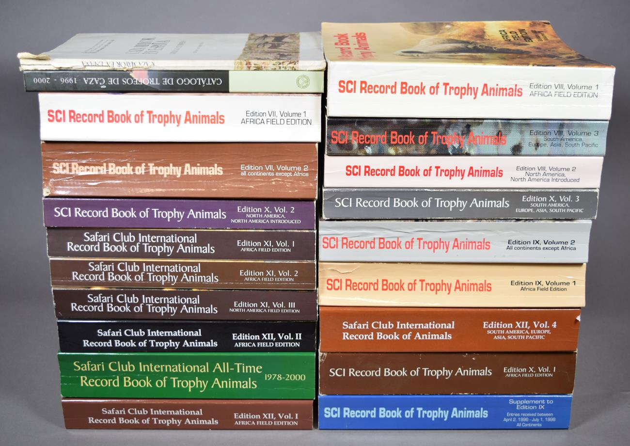 Lot 2195 - Hunting Books: Safari Club International Record Books,  Edition VII, volumes 1, 2, 3, two -...