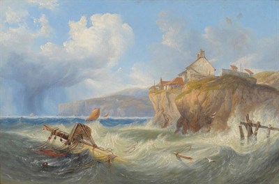 Lot 929 - John Wilson Carmichael (1800-1868) Robin Hood's Bay Signed and dated 1857, oil on canvas, 50cm...