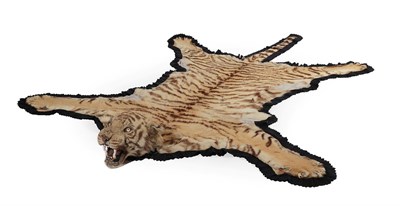 Lot 2256 - Taxidermy: Indian Tiger Skin Rug (Panthera tigris tigris), circa 1939, numbered 26414, by Van Ingen