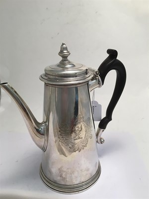 Lot 2000 - A George II Silver Coffee-Pot, by Benjamin Godfrey, London, 1738, tapering cylindrical and with...