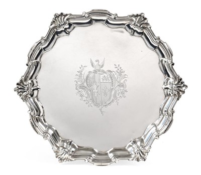 Lot 2001 - A George II Silver Salver, by John Swift, London, 1756, shaped circular and with shell-cast border