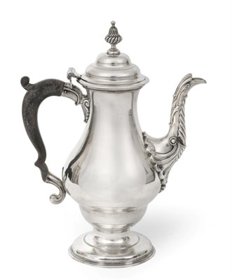 Lot 2002 - A George II Silver Coffee-Pot, Maker's Mark Possibly IK Overstriking Another,  London, 1759,...