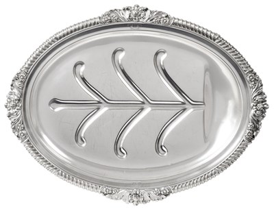 Lot 2007 - A George III Silver Venison-Dish, by James Kirkby, Waterhouse and Co., Sheffield, 1818, shaped oval