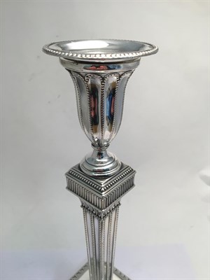 Lot 2008 - A Pair of George III Silver Candlesticks, Possibly by Joseph Steward, London, 1781, each on...