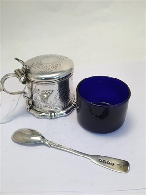 Lot 2012 - A Victorian Silver Mustard-Pot, by Charles Fox, London, 1839, drum-shaped and with spreading...