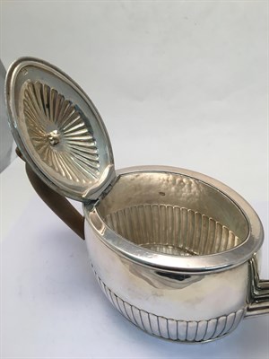 Lot 2013 - An Assembled George III Silver Tea-Service, each piece oval and with part-fluted lower body,...