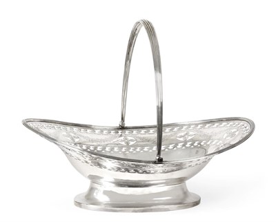 Lot 2015 - A George III Silver Basket, by John Edwards, London, 1798, oval and on conforming foot, the...