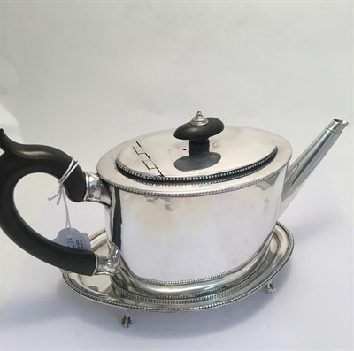 Lot 2022 - A George III Silver Teapot and an Associated Stand, by John Langlands I and John Robertson I,...