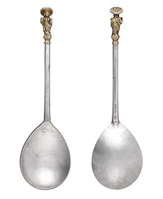 Lot 2025 - A Rare Henry VII Parcel-Gilt Silver Apostle-Spoon, Maker's Mark Indistinct, London, 1508, the...