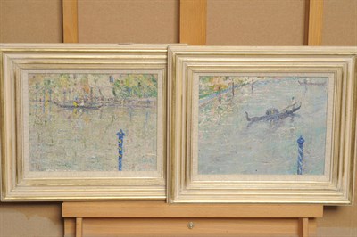 Lot 941 - D. Atherton Smith (ex. 1911-1912) "From the Grand Canal, Venice"; Gondolas on a Venetian canal Both