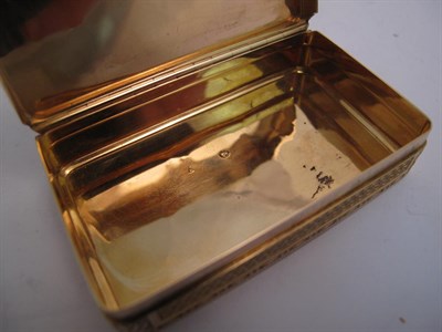 Lot 2038 - A French Gold Snuff-Box, Maker's Mark ?H With Star Above, Paris, Circa 1810, shaped oblong and with