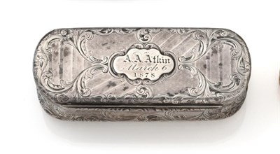 Lot 2039 - A Victorian Silver Snuff-Box, by Edward Smith, Birmingham, Circa 1850, oblong and with rounded...