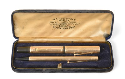 Lot 2041 - A George V Gold Waterman's Ideal Propelling-Pencil and an Edward VIII Waterman's Ideal Gold...