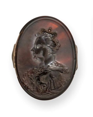 Lot 2046 - A Queen Anne Silver-Mounted Pressed-Tortoiseshell Snuff-Box, by John Obrisset, Circa 1705,...