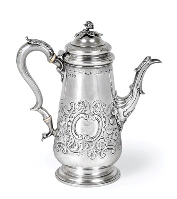Lot 2062 - A William IV Silver Coffee-Pot, by John Wrangham and William Moulson, London, 1833, tapering...
