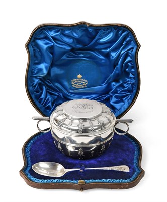 Lot 2065 - A Victorian Silver Christening Bowl and Spoon, The Bowl by John Bodman Carrington, Overstriking...