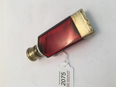 Lot 2075 - A Victorian Silver-Gilt Mounted Ruby-Glass Scent-Bottle Cum Vinaigrette, by Sampson Mordan and Co.