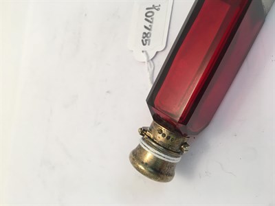 Lot 2075 - A Victorian Silver-Gilt Mounted Ruby-Glass Scent-Bottle Cum Vinaigrette, by Sampson Mordan and Co.