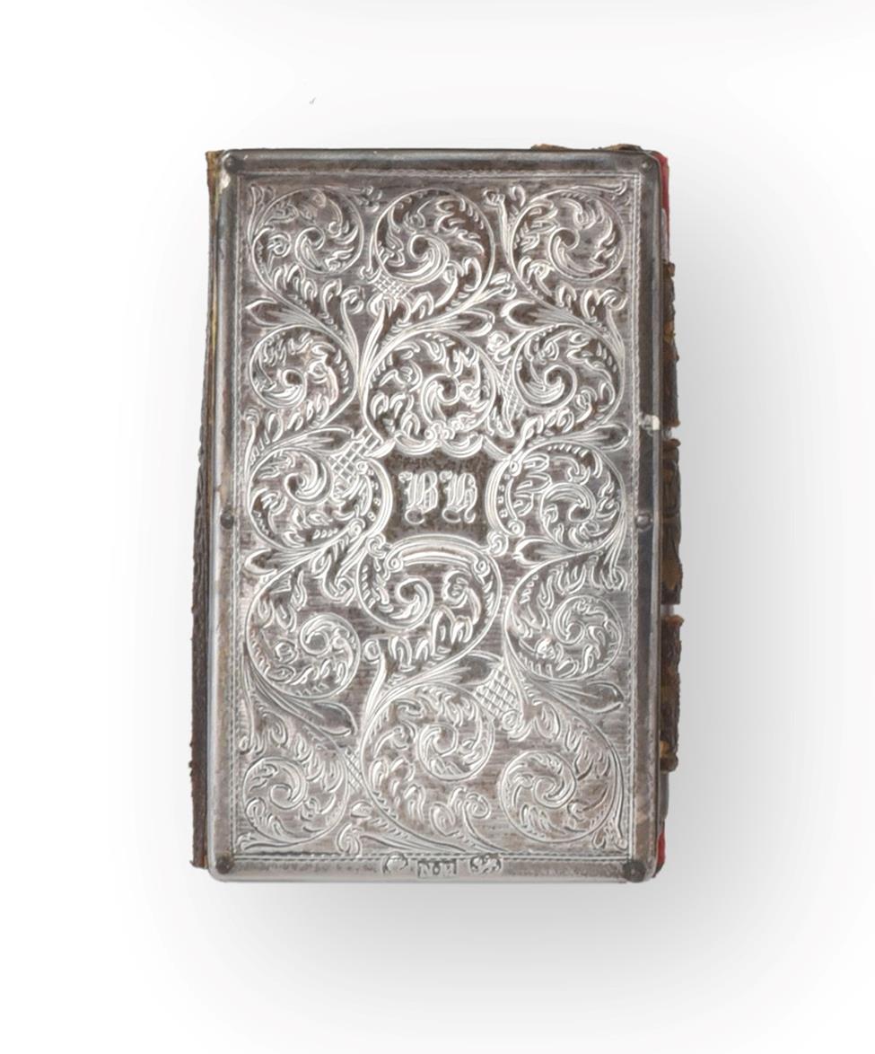 Lot 2082 - A Victorian Silver-Mounted Notebook, by Nathaniel Mills, Birmingham, 1840, oblong, the hinged cover