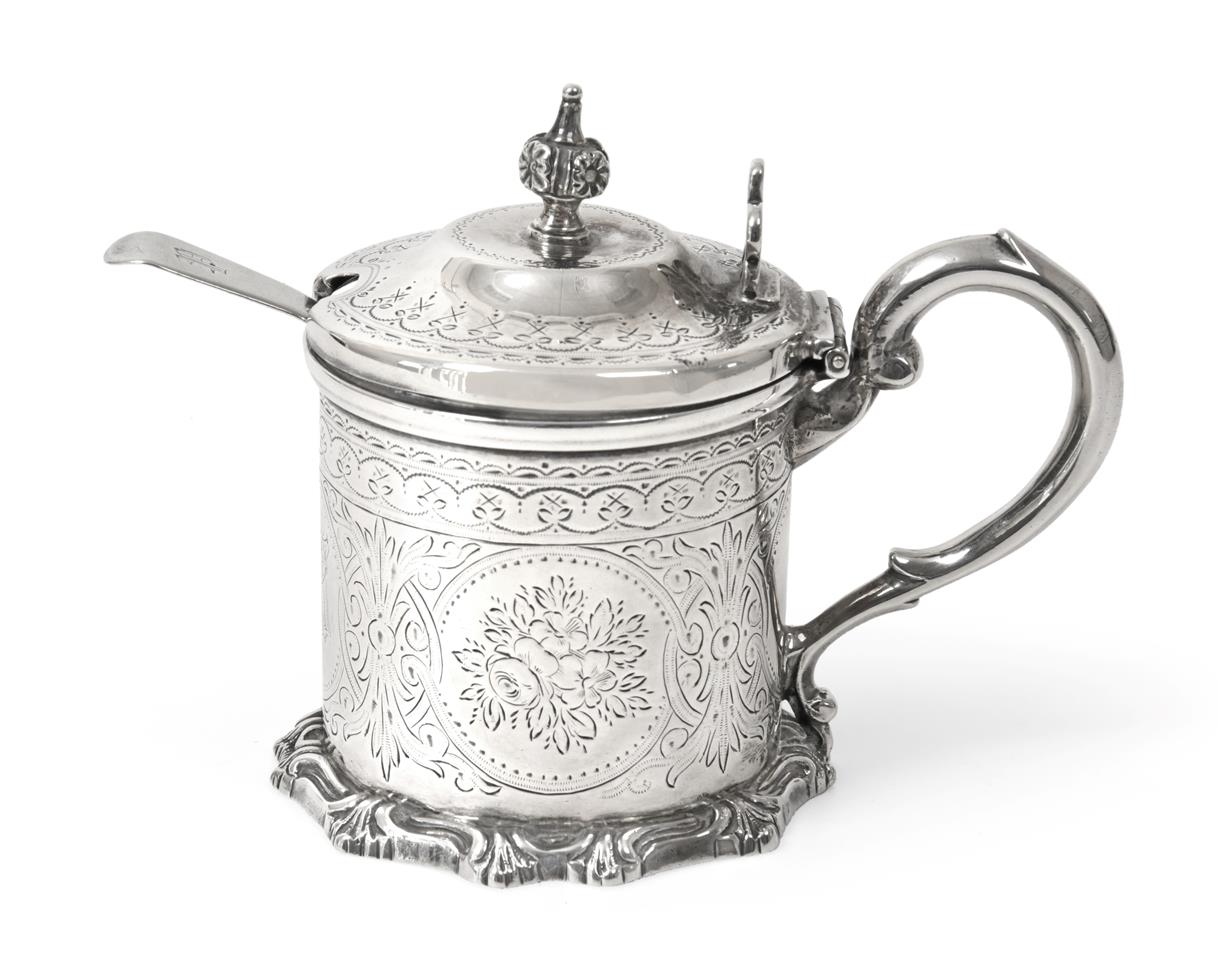 Lot 2094 - A Victorian Silver Mustard-Pot, by William Evans, London, 1871, cylindrical and with spreading...