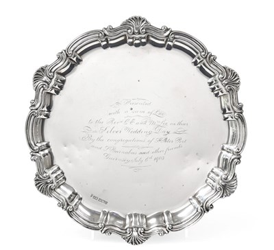 Lot 2097 - An Edward VII Silver Salver, by Joseph Rogers and Sons, Sheffield, 1902, shaped circular and...
