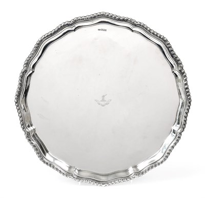 Lot 2099 - An Edward VII Silver Salver, by Philip Hanson Abbot, Sheffield, 1908, shaped circular and on...